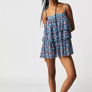 Free People FP One Talia Tunic Floral Printed Tiered Top XS